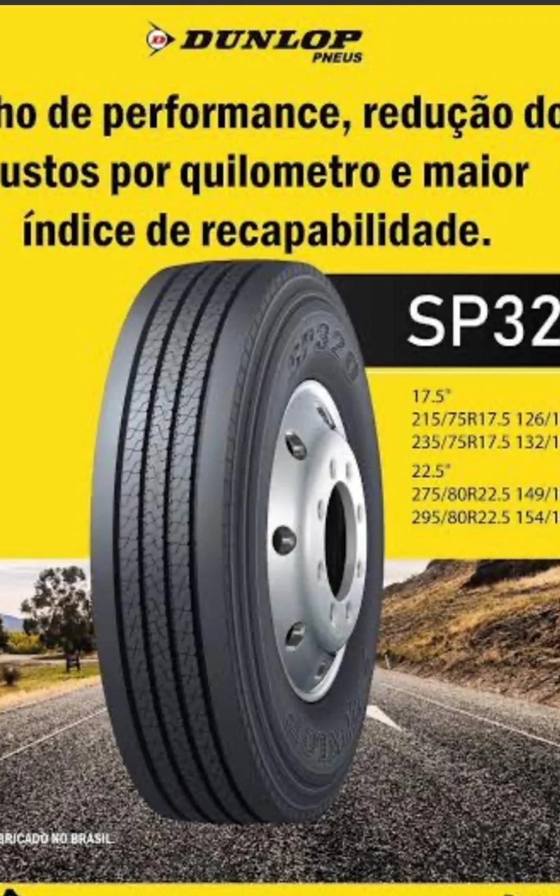 Dunlop SP320 295/80 R22.5 Liso 295/80 R22.5 para caminhão — RG Pneus Barretos